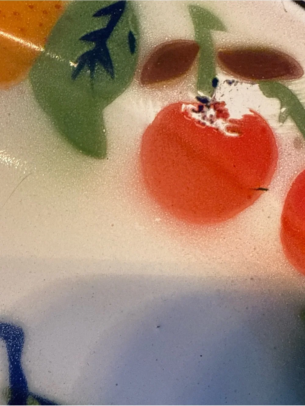 Vintage Fruit Pattern Platter - Bright Multi-Color, MCM, 50s, enamelware
